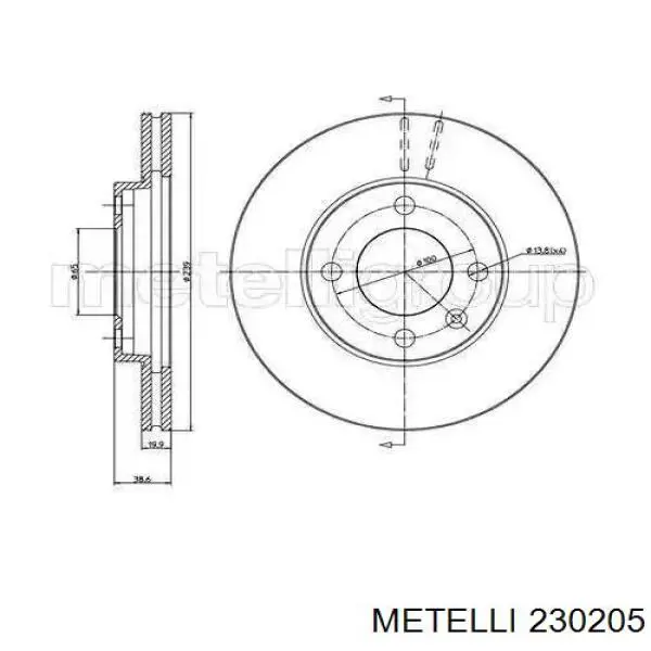 Compre 230205 Metelli Disco do freio dianteiro