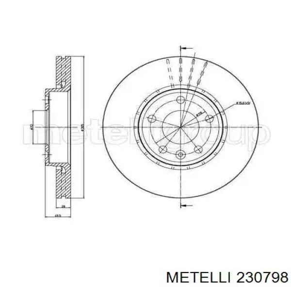 230798 Metelli Disco do freio dianteiro