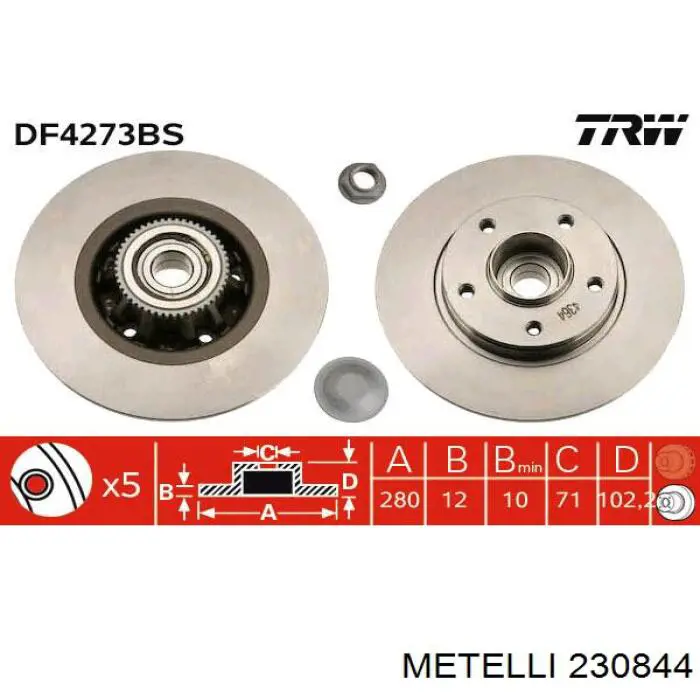 Disco do freio traseiro Metelli 230844 preço, a partir de 79,83 USD