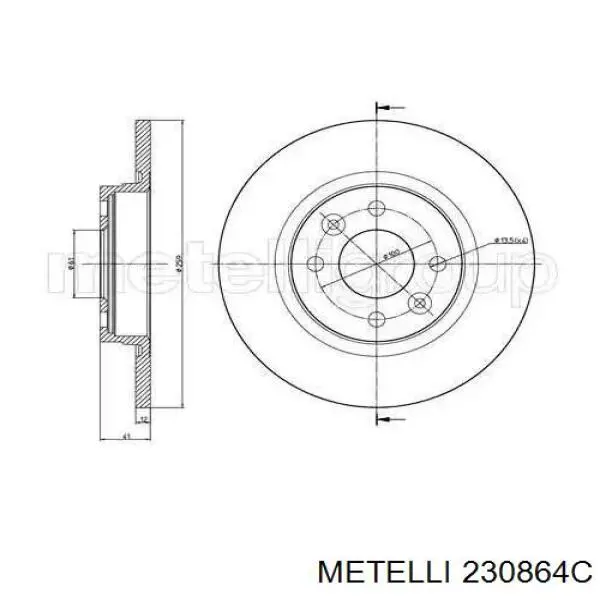 230864C Metelli Disco do freio dianteiro