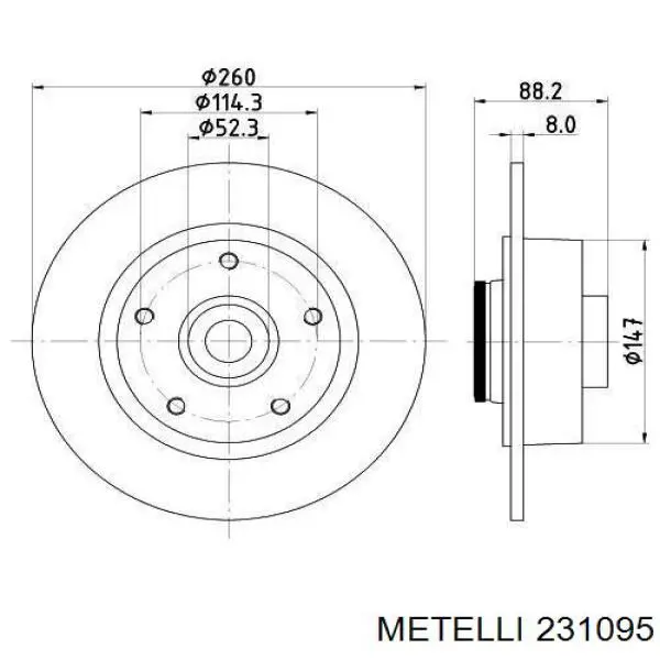 Compre 231095 Metelli Disco do freio traseiro