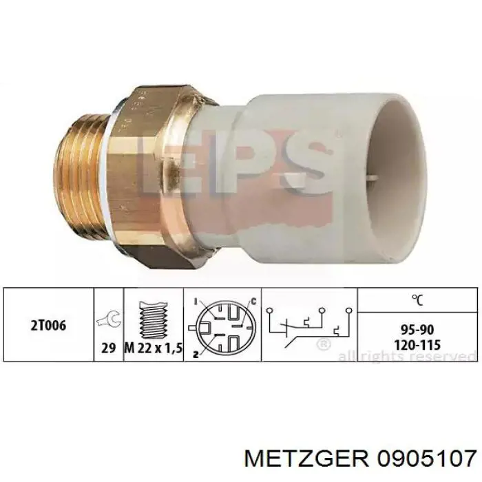 Compre 0905107 Metzger Sensor de temperatura do fluido de esfriamento