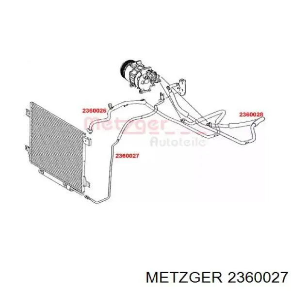 A1698301715 Mercedes Mangueira de aparelho de ar condicionado, desde o radiador até o vaporizador