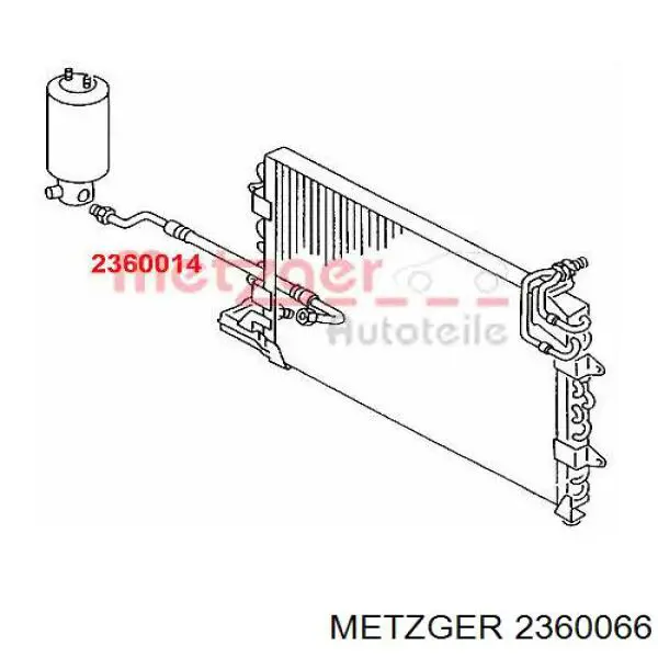 Mangueira de aparelho de ar condicionado, desde o compressor até o radiador Metzger 2360066 preço, a partir de 43,78 USD