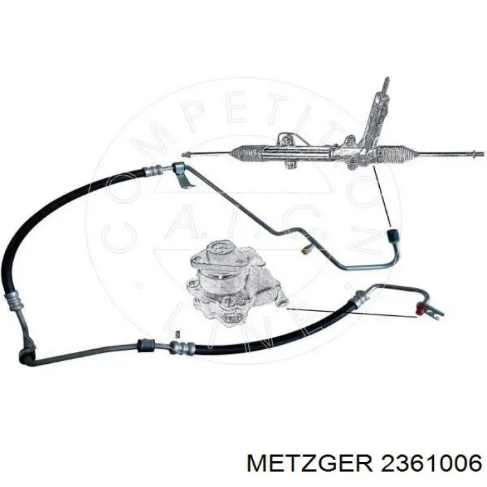 Mangueira da Direção hidrâulica assistida de pressão alta desde a bomba até a régua (do mecanismo) Metzger 2361006 preço, a partir de 107,67 USD
