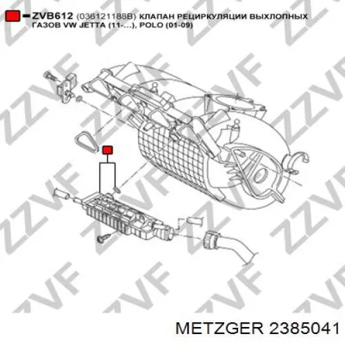 Cano derivado de ventilação de cárter (de separador de óleo) Metzger 2385041 preço, a partir de 12,10 USD