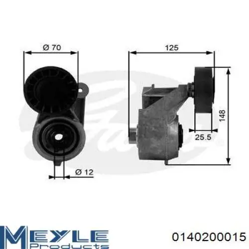 Reguladora de tensão da correia de transmissão Meyle 0140200015 preço, a partir de 39,15 USD