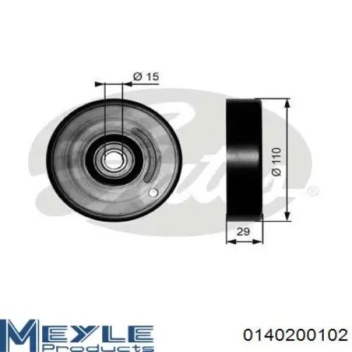 Compre 0140200102 Meyle Rolo de reguladora de tensão da correia de transmissão