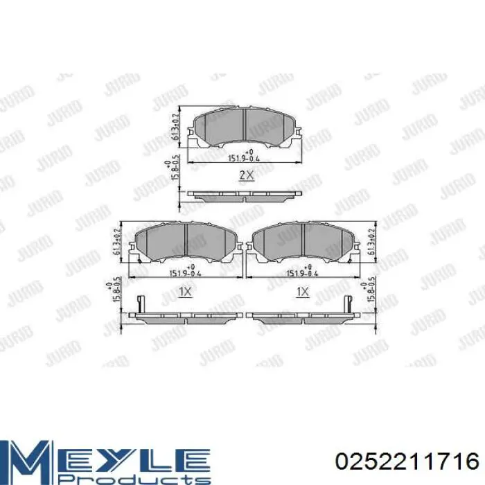 Compre D10604GA0J Nissan/Infiniti Sapatas do freio dianteiras de disco