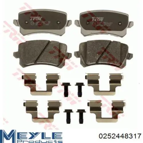 Sapatas do freio traseiras de disco Meyle 0252448317 preço, a partir de 36,08 USD