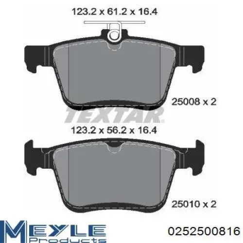 Compre 0252500816 Meyle Sapatas do freio traseiras de disco