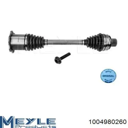 Semieixo (acionador) dianteiro Meyle 1004980260 preço, a partir de 173,62 USD