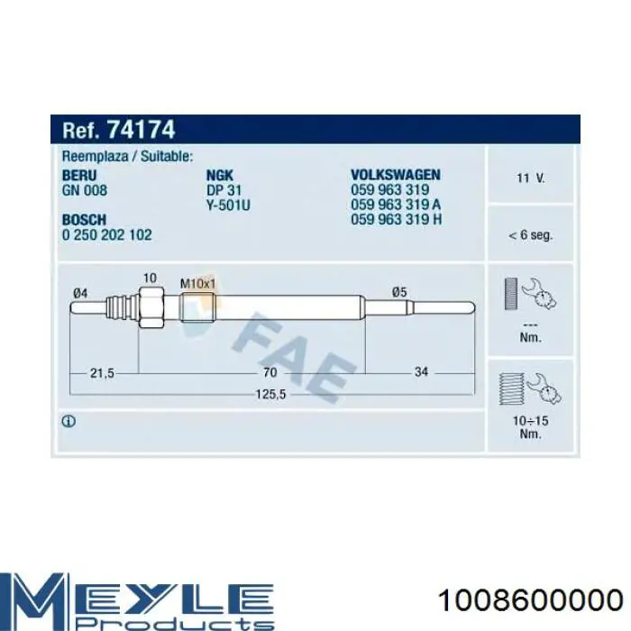Compre 22439AA020 Subaru Vela de incandescência
