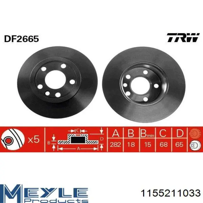 Compre 1155211033 Meyle Disco do freio dianteiro