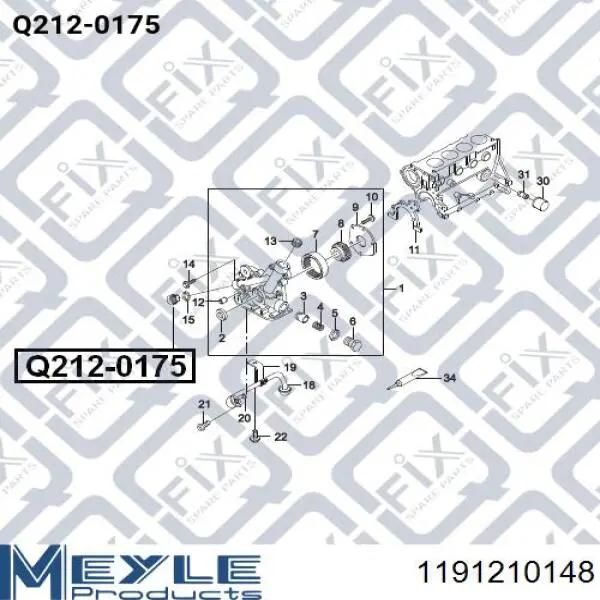 Compre 1191210148 Meyle Tubo (mangueira) do radiador de óleo, desde o bloco até o radiador
