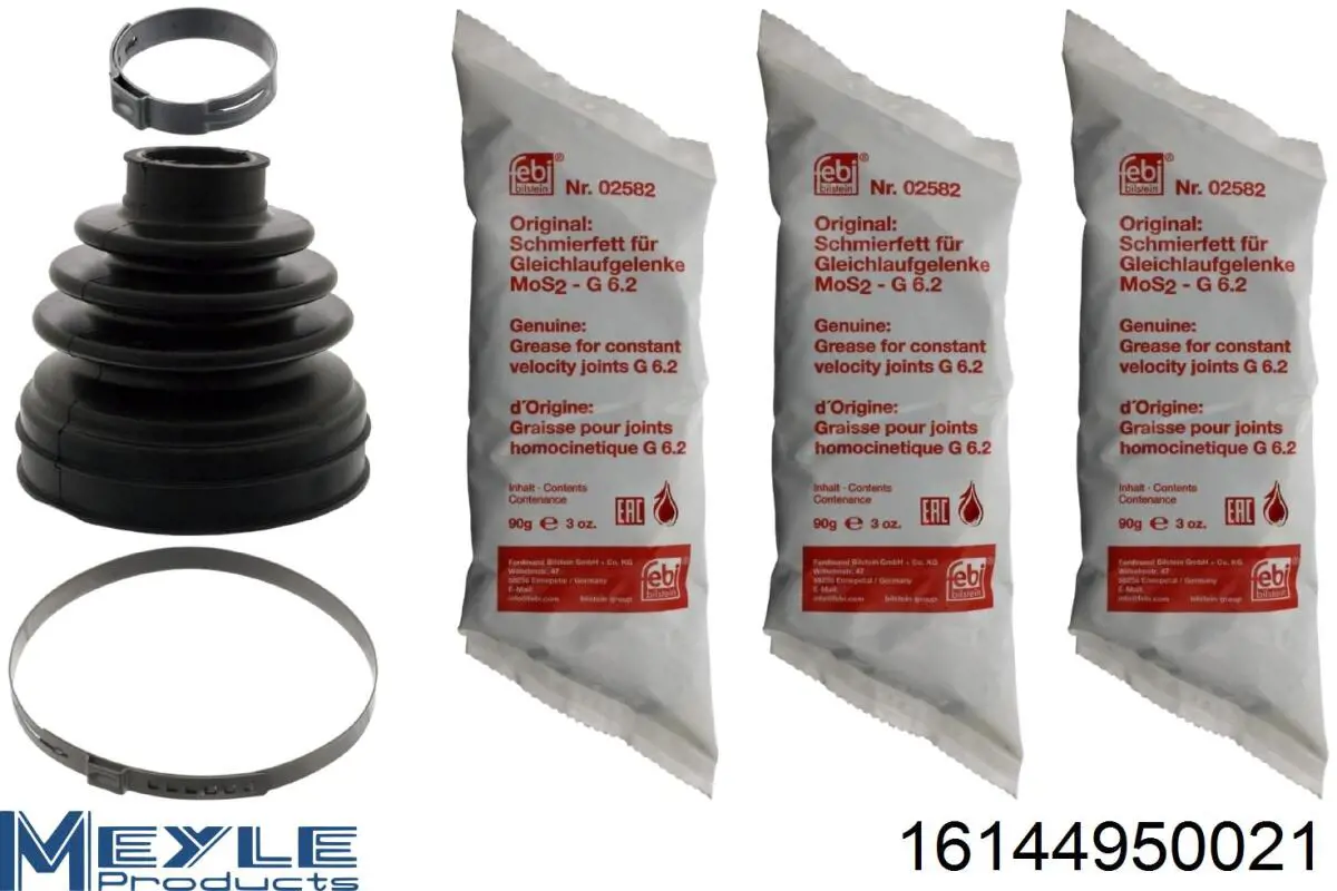 Bota de proteção interna de junta homocinética do semieixo dianteiro Meyle 16144950021 preço, a partir de 7,75 USD