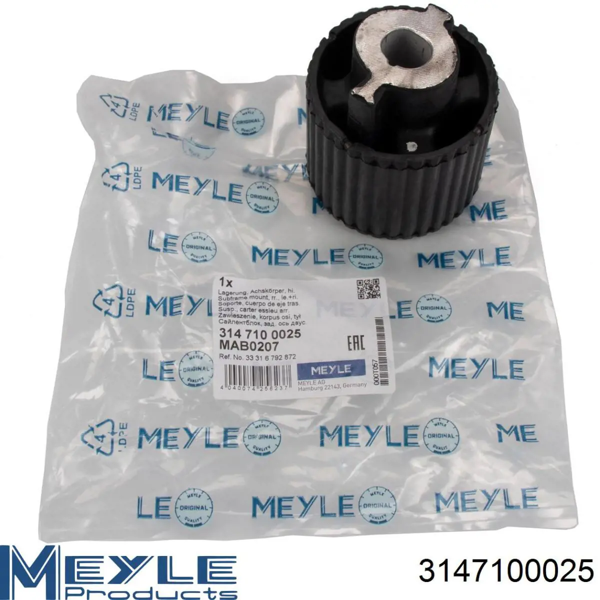 Bloco silencioso de viga traseira (de plataforma veicular) Meyle 3147100025 preço, a partir de 28,48 USD