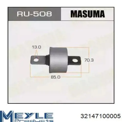 Bloco silencioso dianteiro de braço oscilante traseiro longitudinal Meyle 32147100005 preço, a partir de 35,75 USD