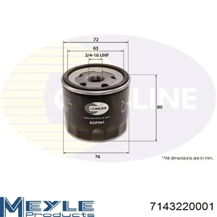 Compre 7143220001 Meyle Filtro de óleo