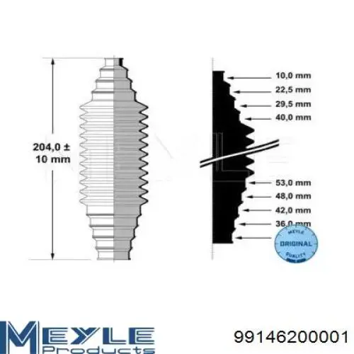 Compre 900929A Cautex Bota de proteção do mecanismo de direção (de cremalheira)