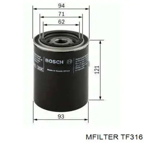 Filtro de óleo Mfilter TF316 preço, a partir de 6,33 USD