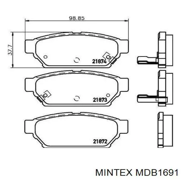 Compre MDB1691 Mintex Sapatas do freio traseiras de disco