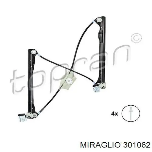 Mecanismo de acionamento de vidro da porta dianteira esquerda Miraglio 301062 preço, a partir de 48,86 USD