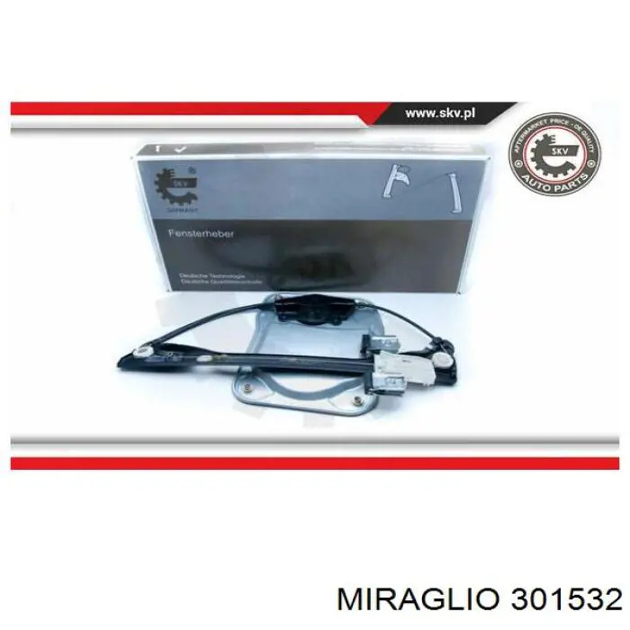Mecanismo de acionamento de vidro da porta dianteira esquerda Miraglio 301532 preço, a partir de 48,21 USD