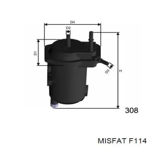 F114 Misfat Filtro de combustível