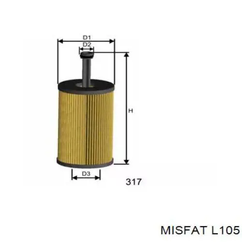 Filtro de óleo L105 Misfat