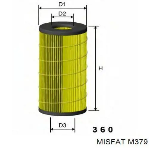 Filtro de combustível M379 Misfat