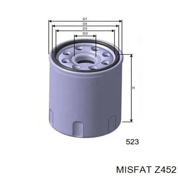 Filtro de óleo Z452 Misfat