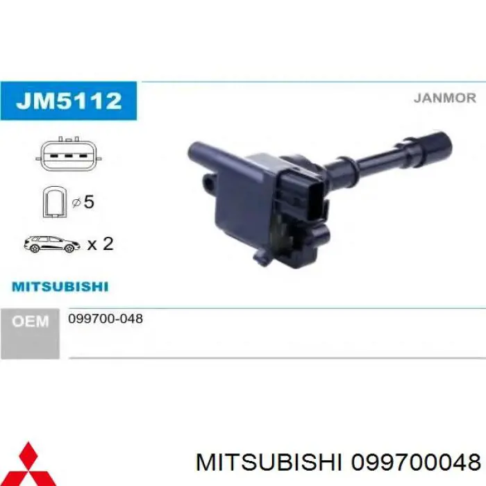 099700048 Mitsubishi Bobina de ignição