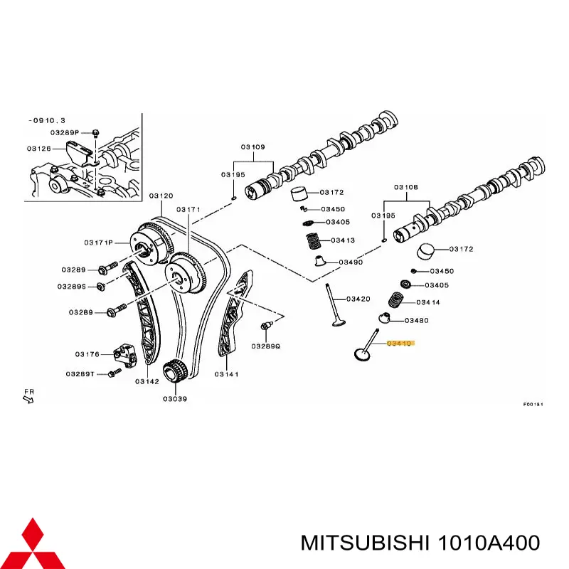 1010A400 Mitsubishi Válvula de admissão