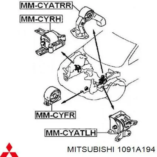Coxim (suporte) direito dianteiro de motor Mitsubishi 1091A194 preço, a partir de 40,96 USD
