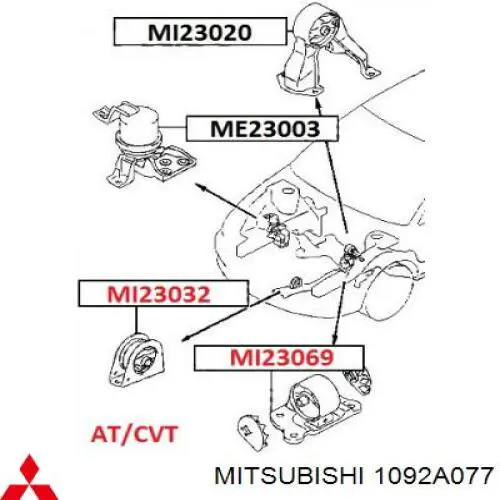 Coxim (suporte) traseiro de motor Mitsubishi 1092A077 preço, a partir de 23,06 USD