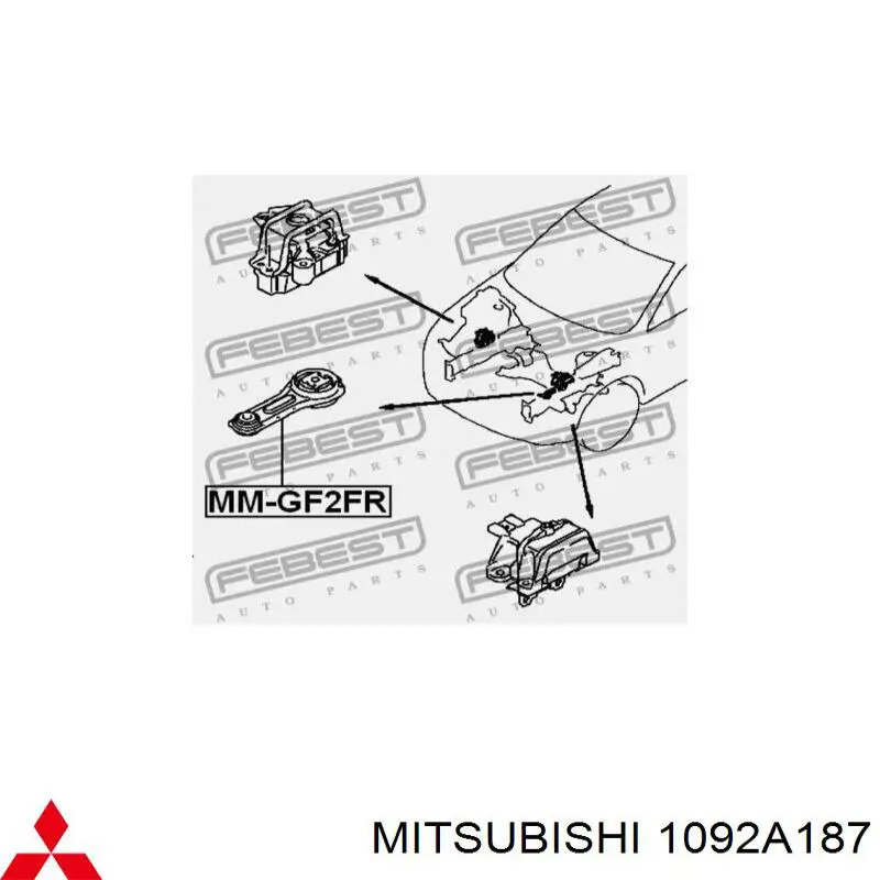 Compre 1092A187 Mitsubishi Coxim (suporte) dianteiro de motor