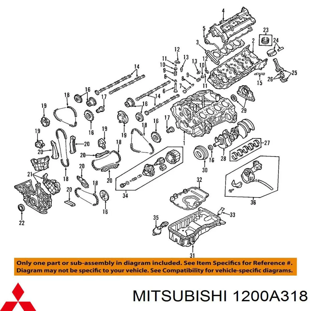 Compre 1200A318 Mitsubishi Panela de óleo de cárter do motor, parte inferior