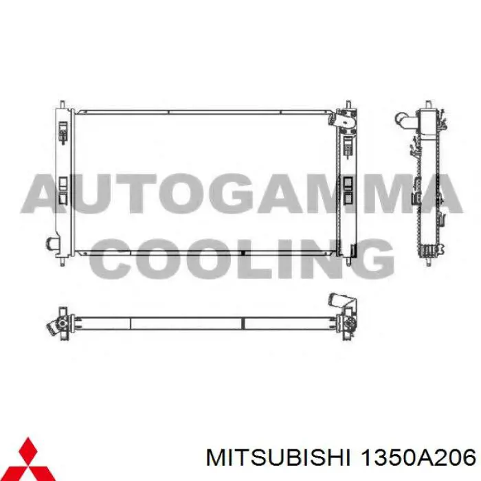 Radiador de esfriamento de motor Mitsubishi 1350A206 preço, a partir de 104,83 USD