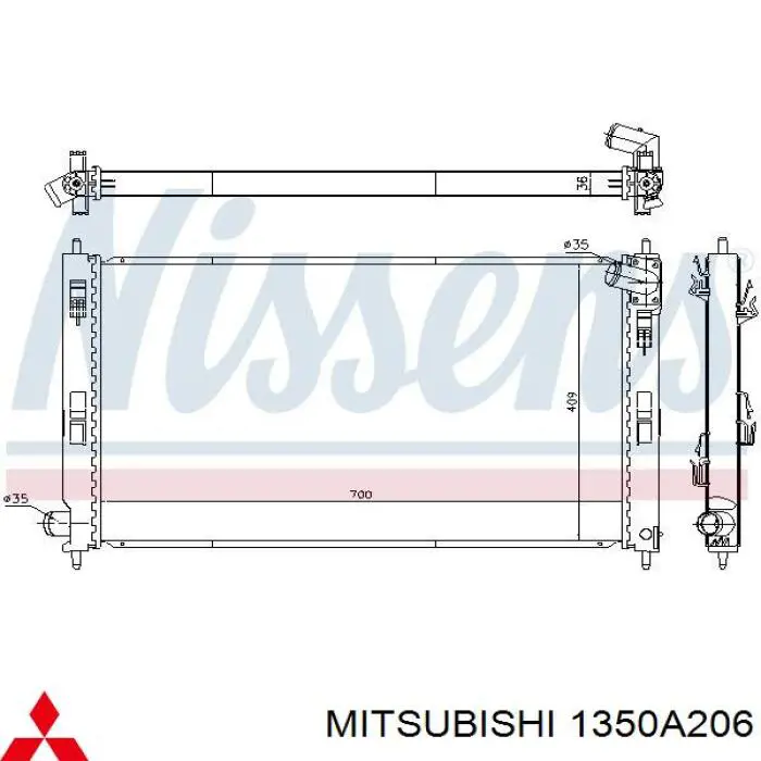 Compre 1350A206 Mitsubishi Radiador de esfriamento de motor