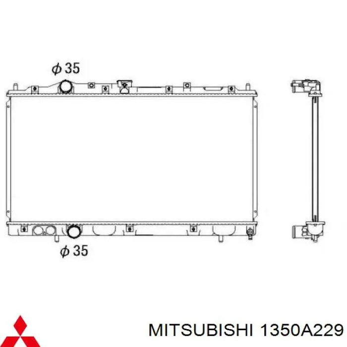 Radiador de esfriamento de motor Mitsubishi 1350A146