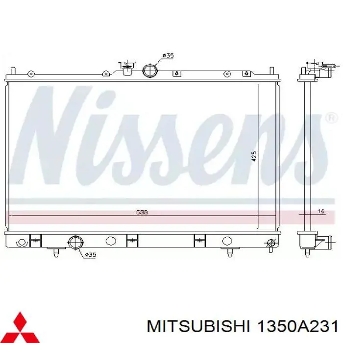 1350A146 Mitsubishi Radiador de esfriamento de motor