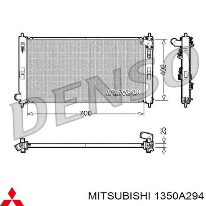 Radiador de esfriamento de motor Mitsubishi 1350A294 preço, a partir de 143,02 USD