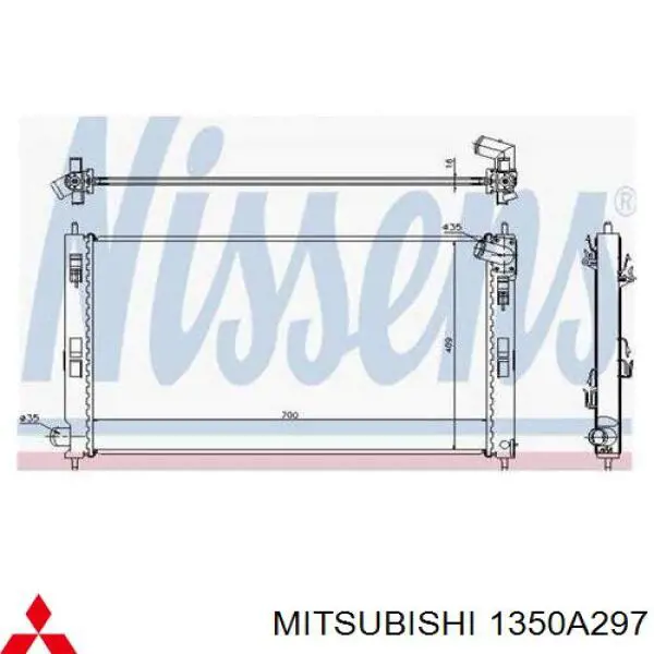 Radiador de esfriamento de motor Mitsubishi 1350A297 preço, a partir de 164,41 USD