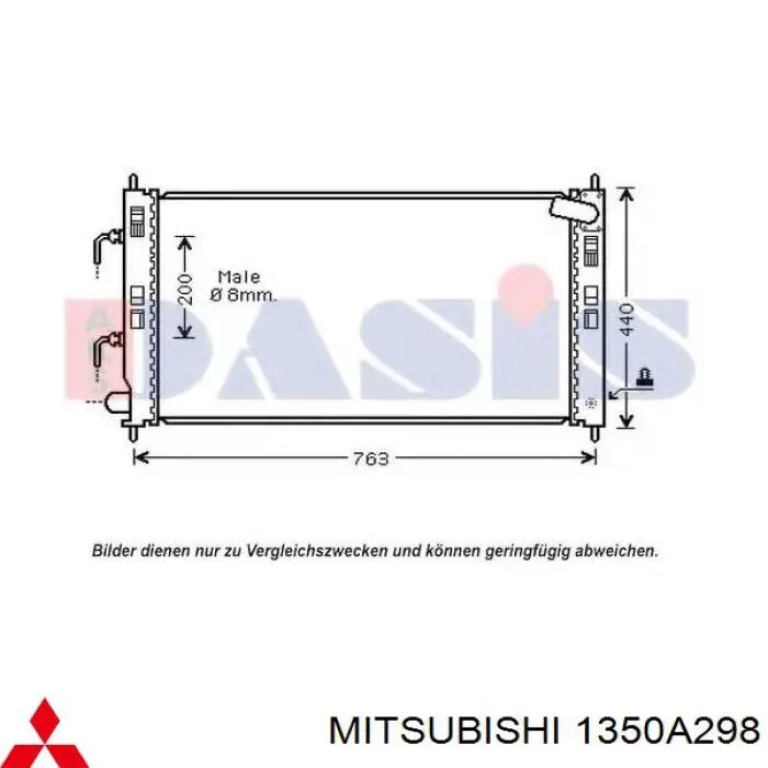 1350A298 Mitsubishi Radiador de esfriamento de motor