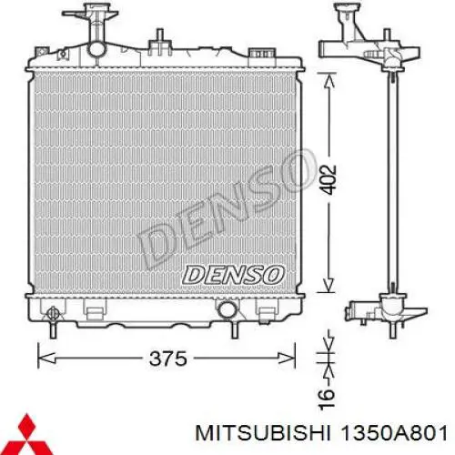 Radiador de esfriamento de motor Mitsubishi 1350A799 preço, a partir de 119,21 USD