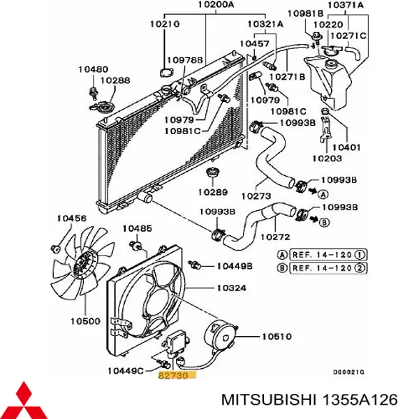 1355A126 Mitsubishi Regulador de revoluções de ventilador de esfriamento (unidade de controlo)