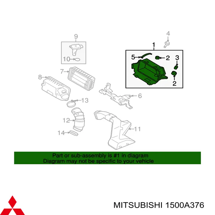 Caixa de filtro de ar, parte inferior Mitsubishi 1500A376 preço, a partir de 107,46 USD