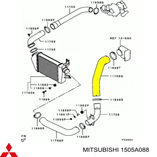 Cano derivado de ar, da válvula de borboleta Mitsubishi 1505A088 preço, a partir de 43,26 USD