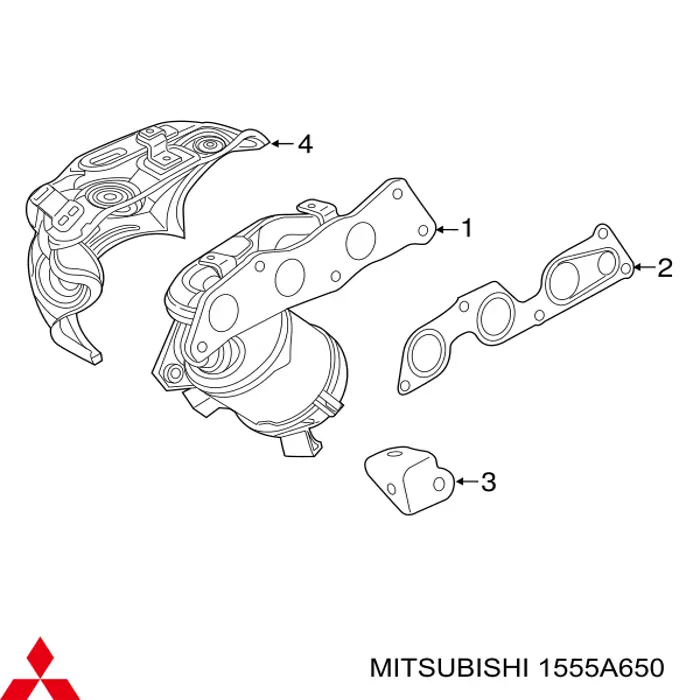 1555A650 Mitsubishi Vedante de tubo coletor de escape
